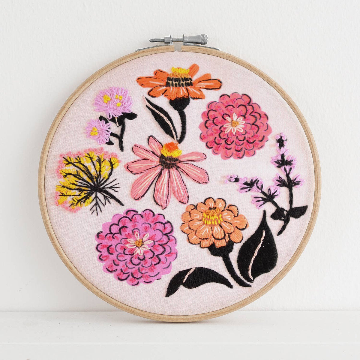 Zinnia Sampler Hand Embroidery Kit