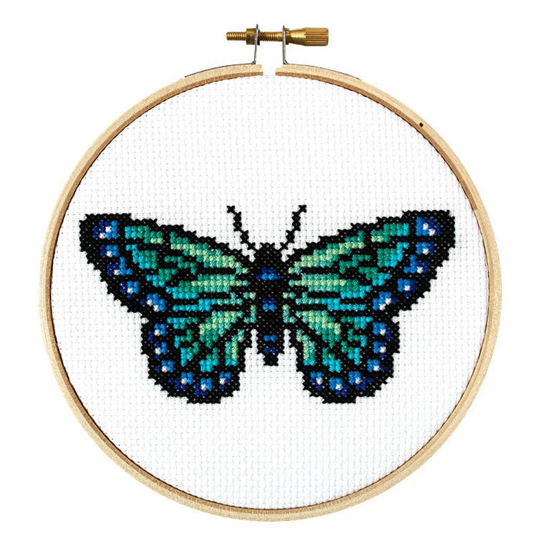 Butterfly Cross Stitch Kit-Stitched Modern