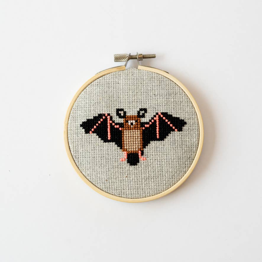 Bat Beginner Cross Stitch Kit-Stitched Modern