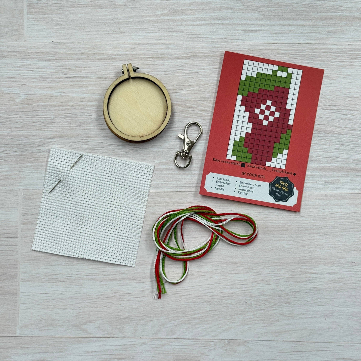Mini Matchbox Cross Stitch Kit - Christmas Stocking