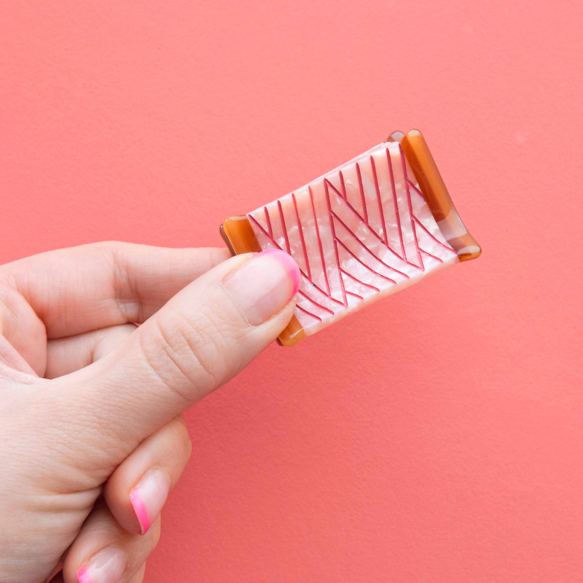 Thread Spool Mini Hair Claw Clip-Stitched Modern
