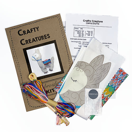 Llama Stuffie Hand Embroidery Kit-Stitched Modern
