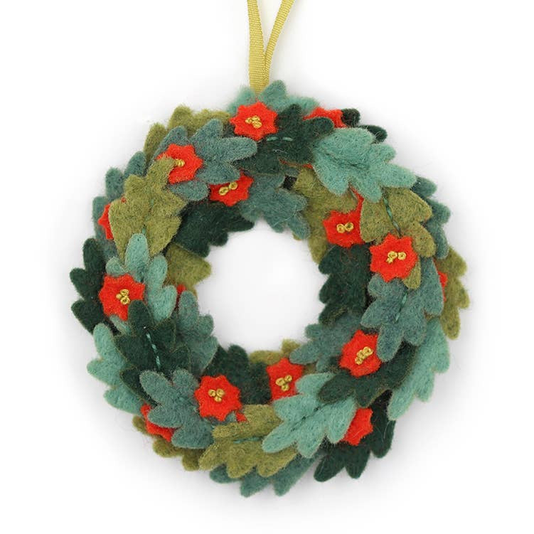 Hand Embroidered Felt Ornament Kit - Wreath-Stitched Modern