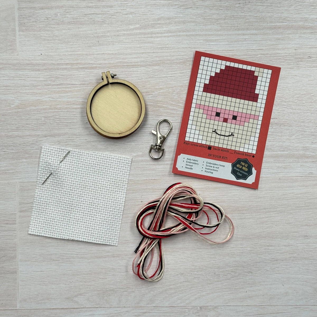 Mini Matchbox Cross Stitch Kit - Santa