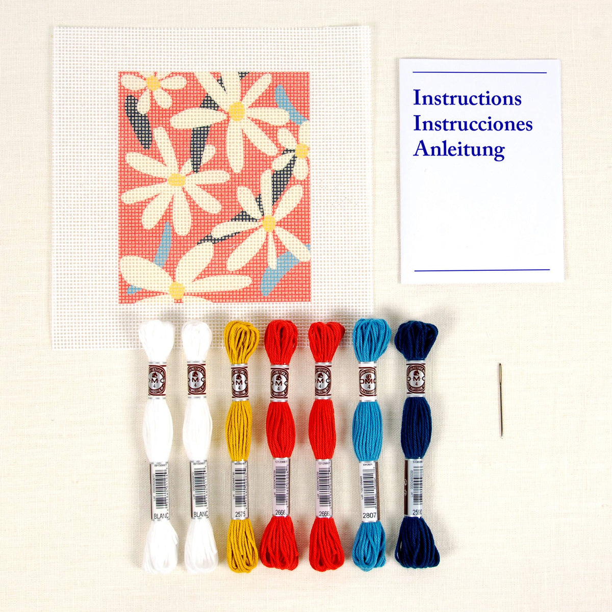 Daisies Needlepoint Tapestry Kit-Stitched Modern