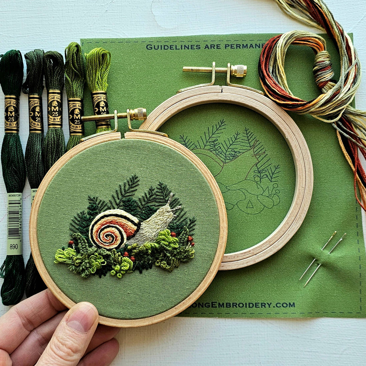 Forest Snail Hand Embroidery Kit