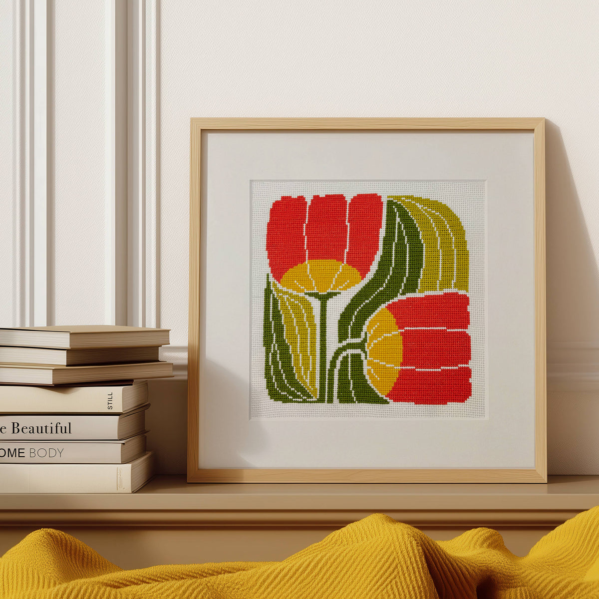 Twin Blooms Beginner Cross Stitch Kit