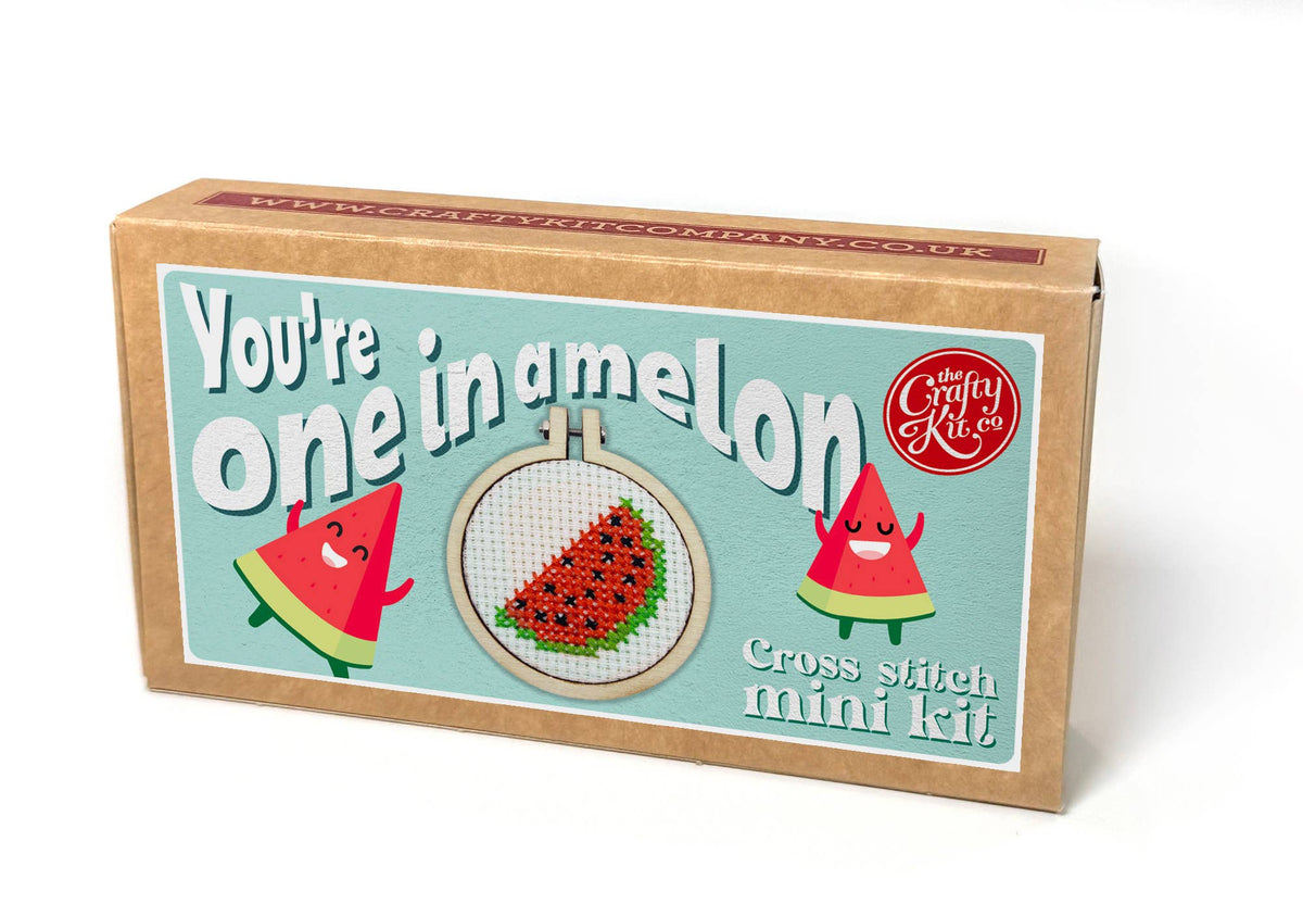 Mini Matchbox Cross Stitch Kit - You&#39;re One in a Melon