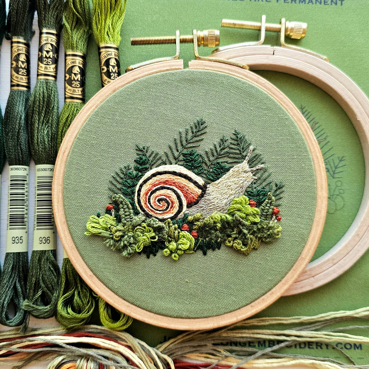 Forest Snail Hand Embroidery Kit