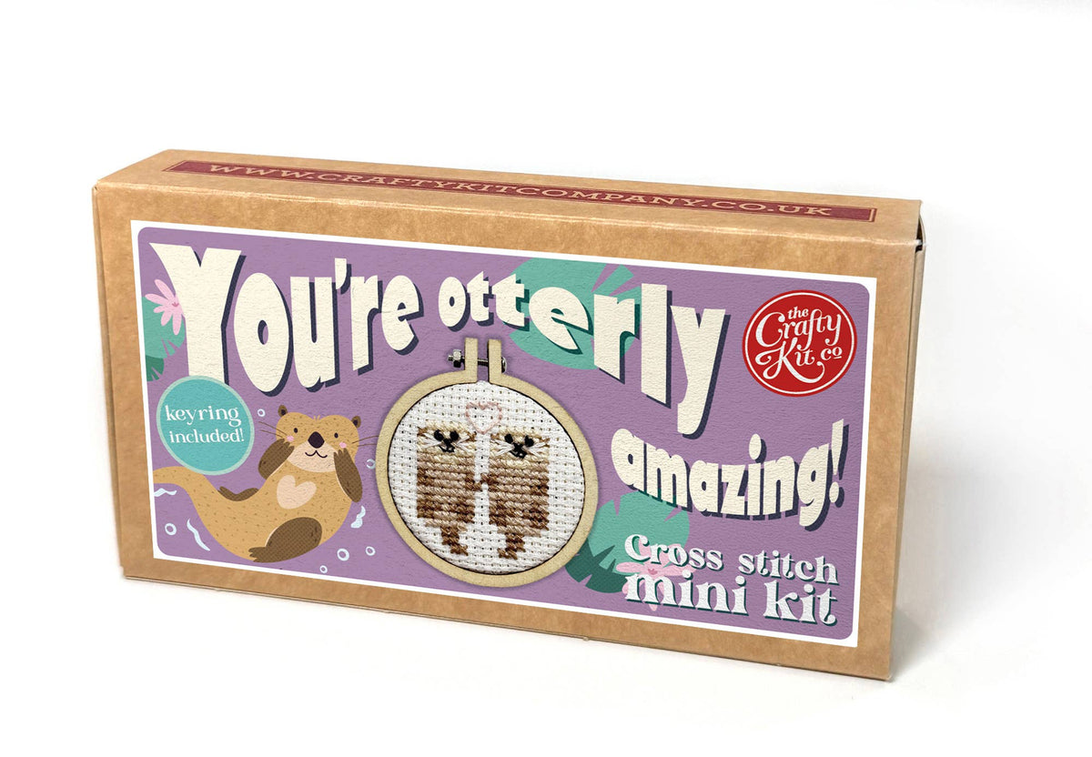 Mini Matchbox Cross Stitch Kit - You&#39;re Otterly Amazing