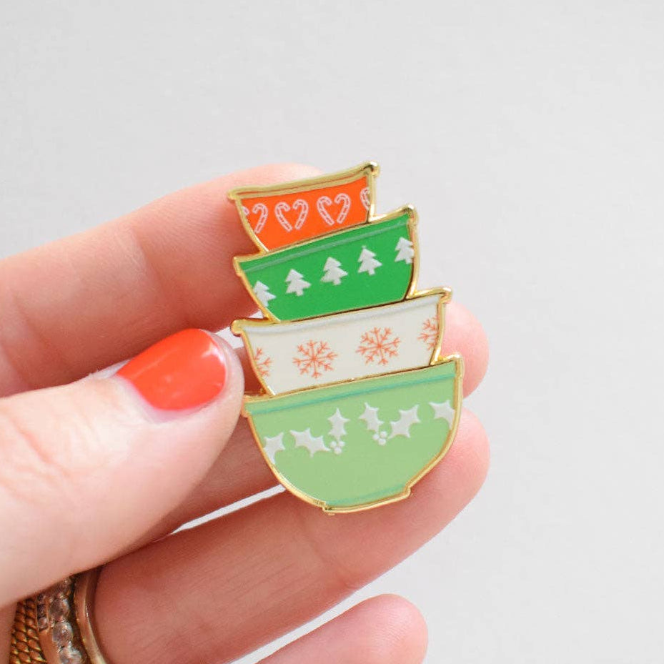 Holiday Mixing Bowls Needle Minder-Stitched Modern