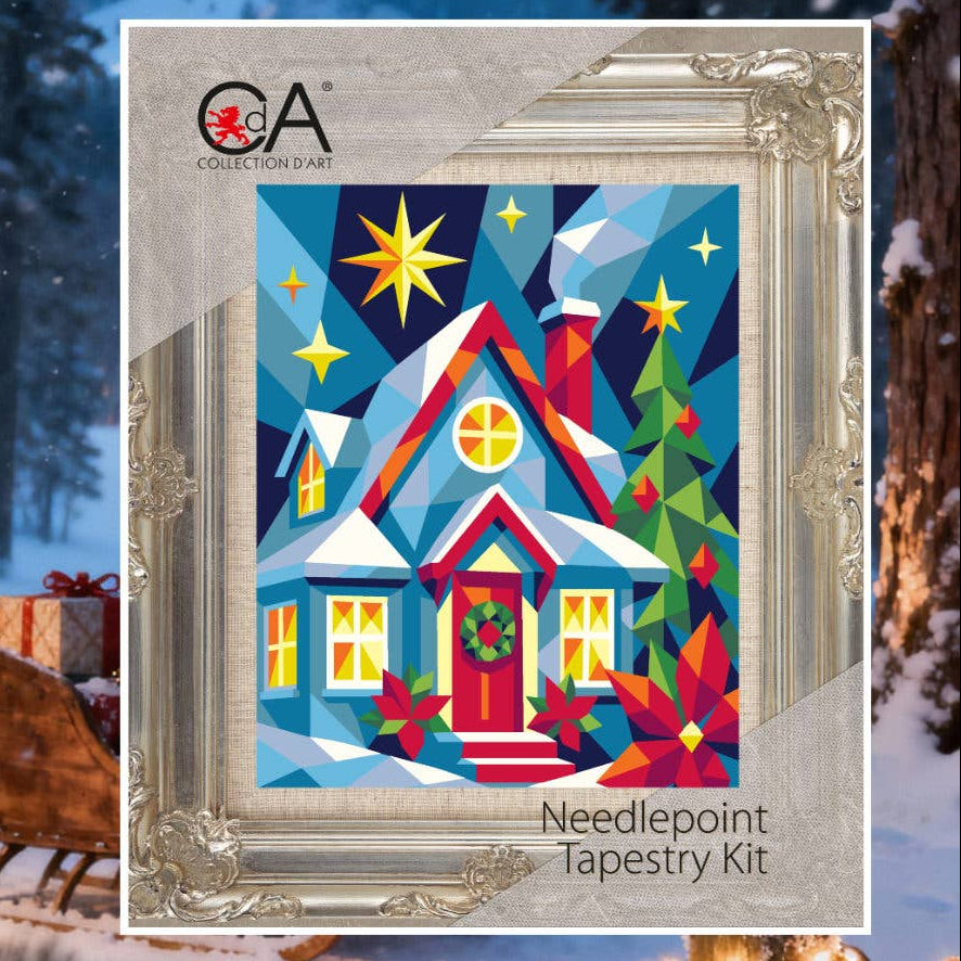 Snowy Cottage Needlepoint Kit