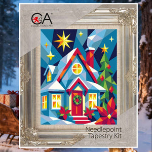 Snowy Cottage Needlepoint Kit