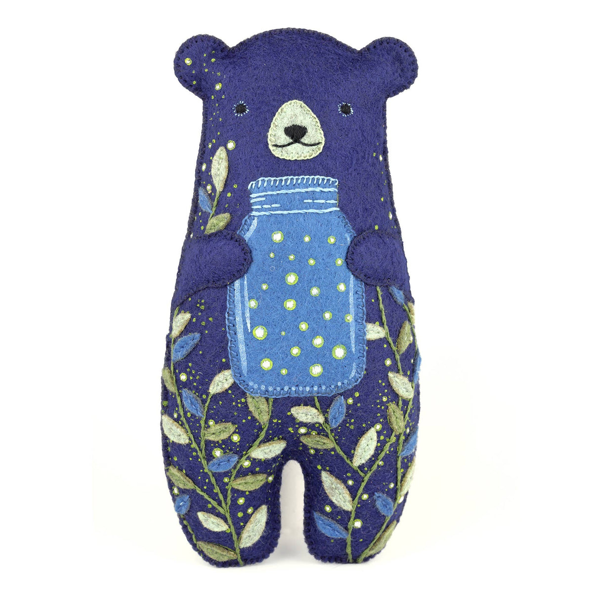 Hand Embroidered Felt Doll Kit - Glowbear