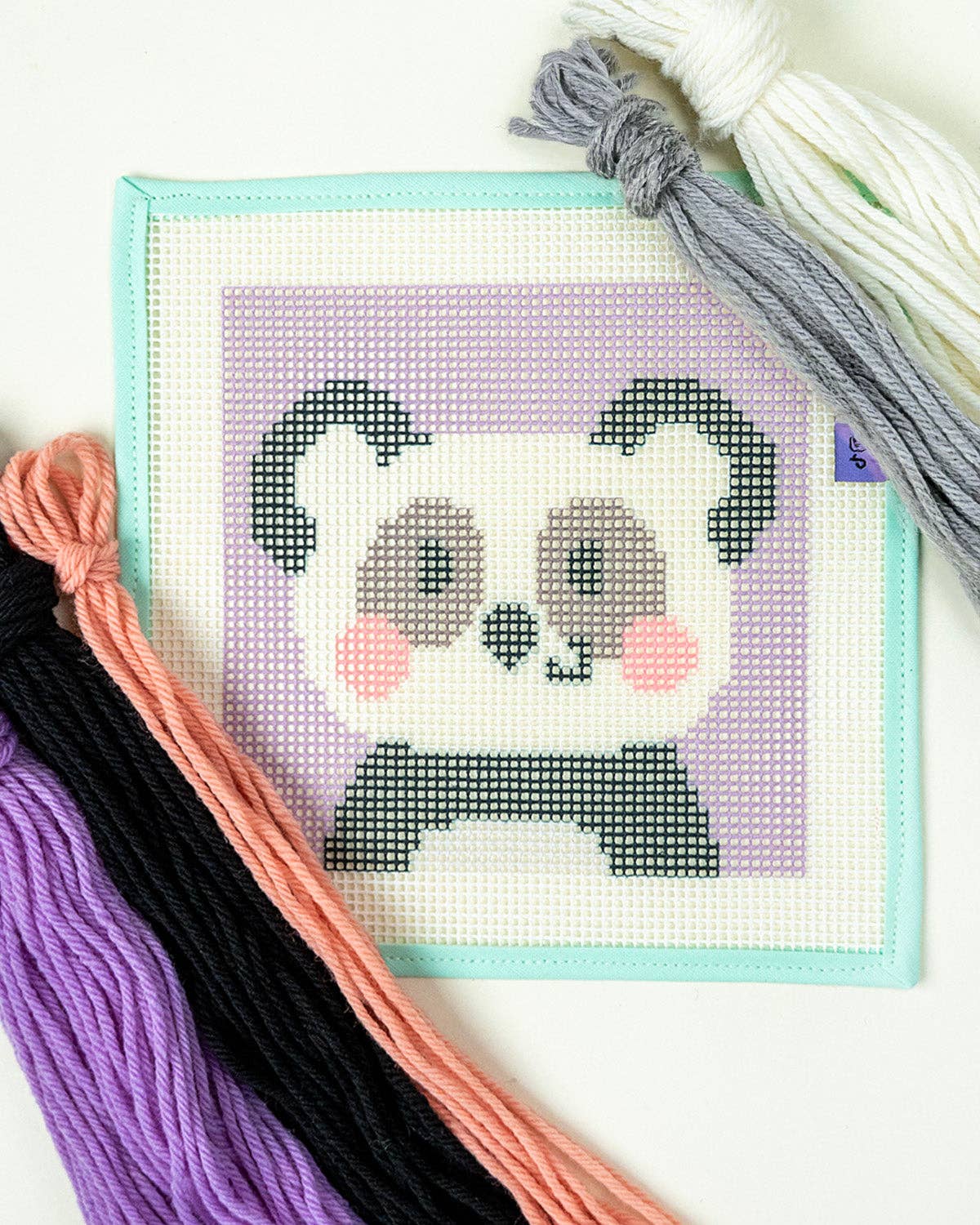 Needlepoint Kit for Kids - Pepper, the Panda-Stitched Modern