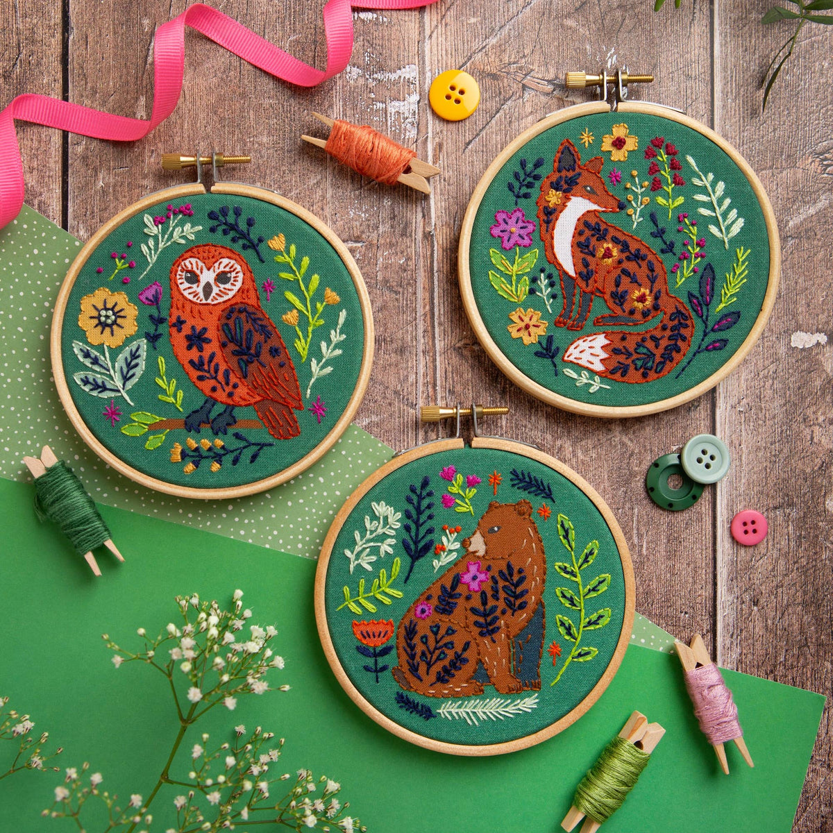 Folk Fox Mini Hand Embroidery Kit