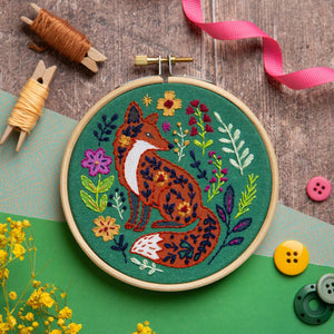 Folk Fox Mini Hand Embroidery Kit