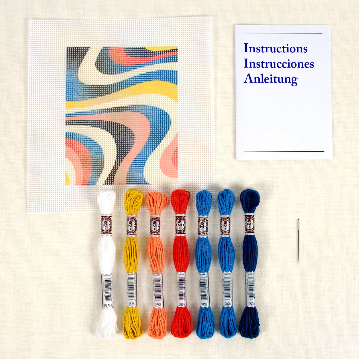 Wave Needlepoint Tapestry Kit-Stitched Modern