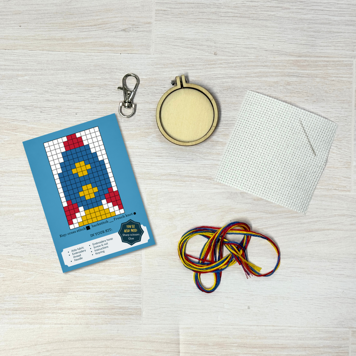 Mini Matchbox Cross Stitch Kit - Reach for the Stars-Stitched Modern