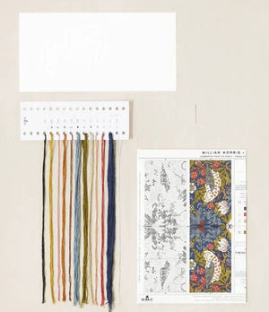 William Morris Strawberry Thief Cross Stitch Bookmark Kit