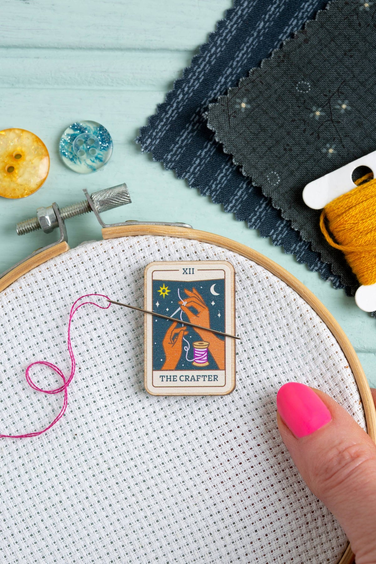 The Crafter Tarot Card Needle Minder-Stitched Modern