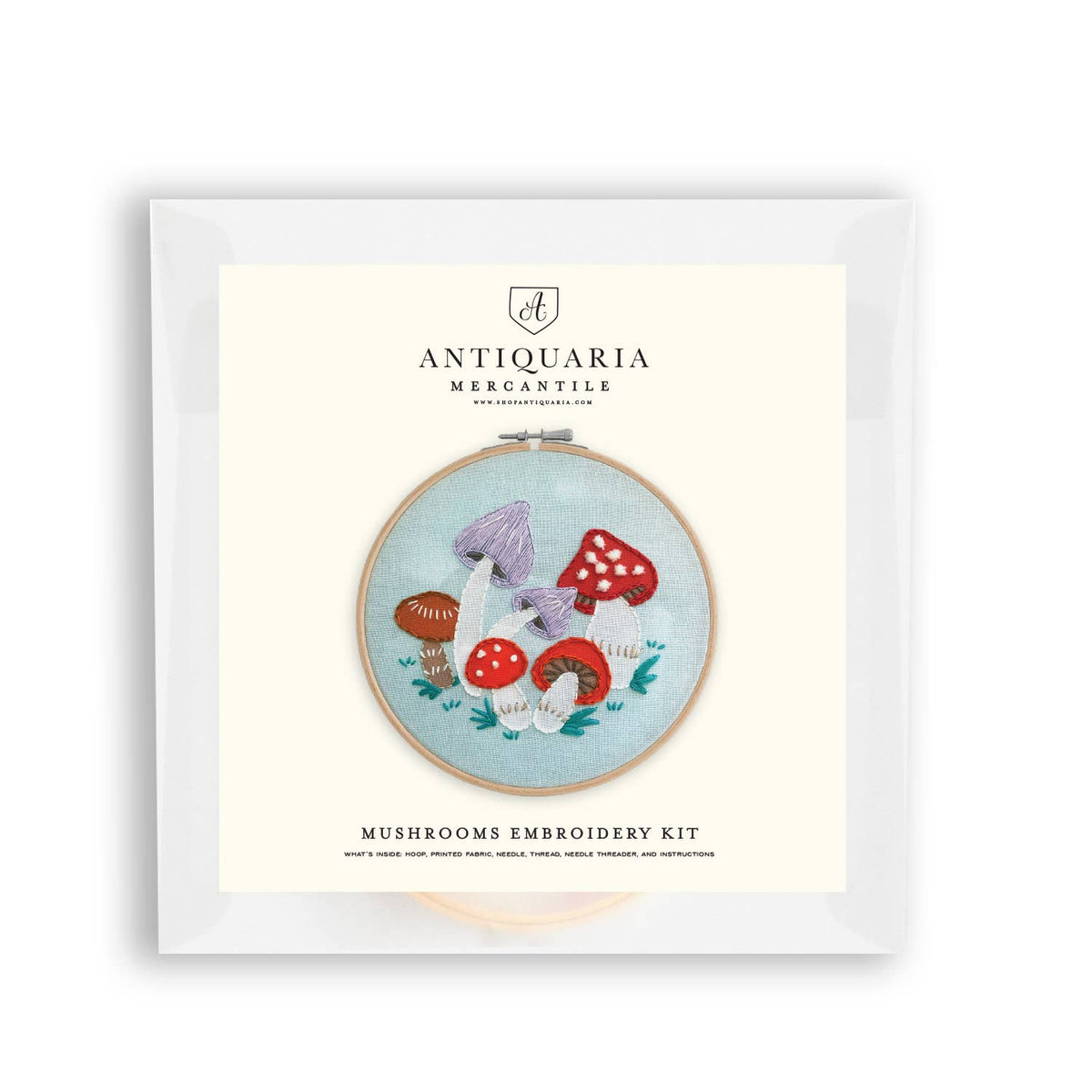 Mushrooms Hand Embroidery Kit
