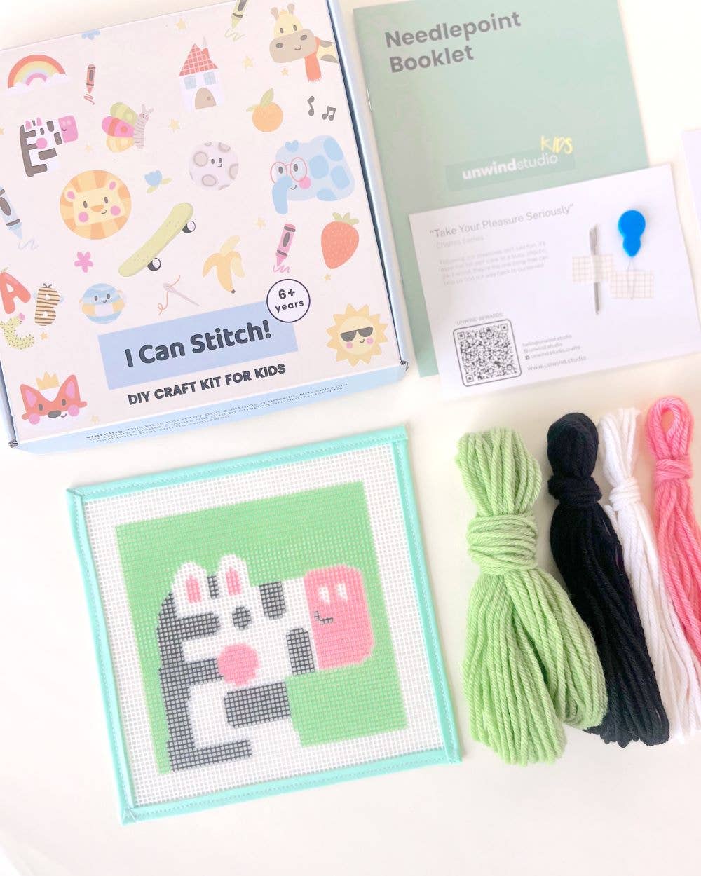 Needlepoint Kit for Kids - Zoe, the Zebra-Stitched Modern