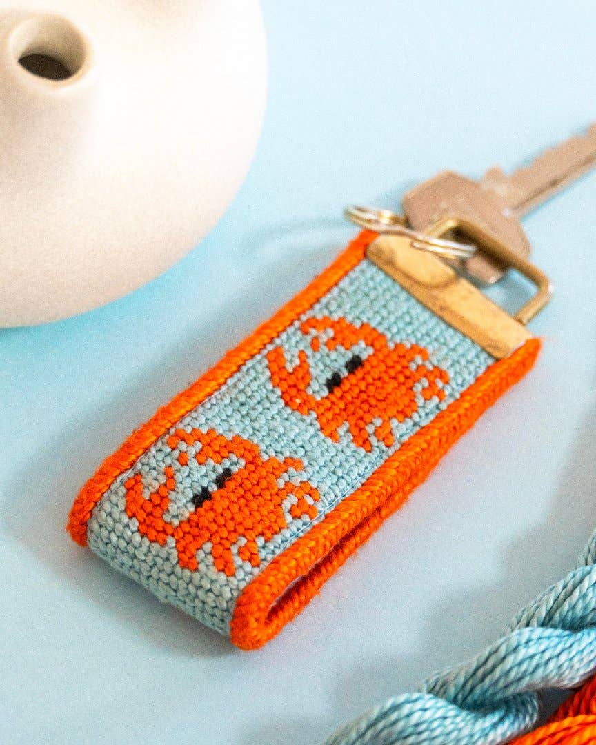 Crabs Needlepoint Key Fob Kit