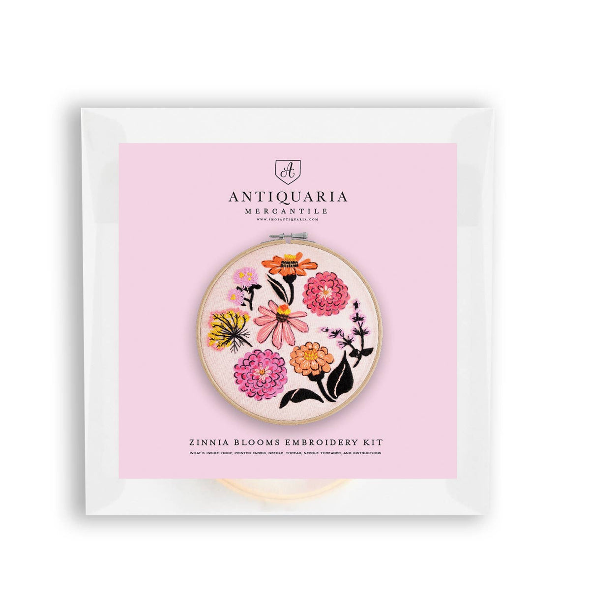 Zinnia Sampler Hand Embroidery Kit