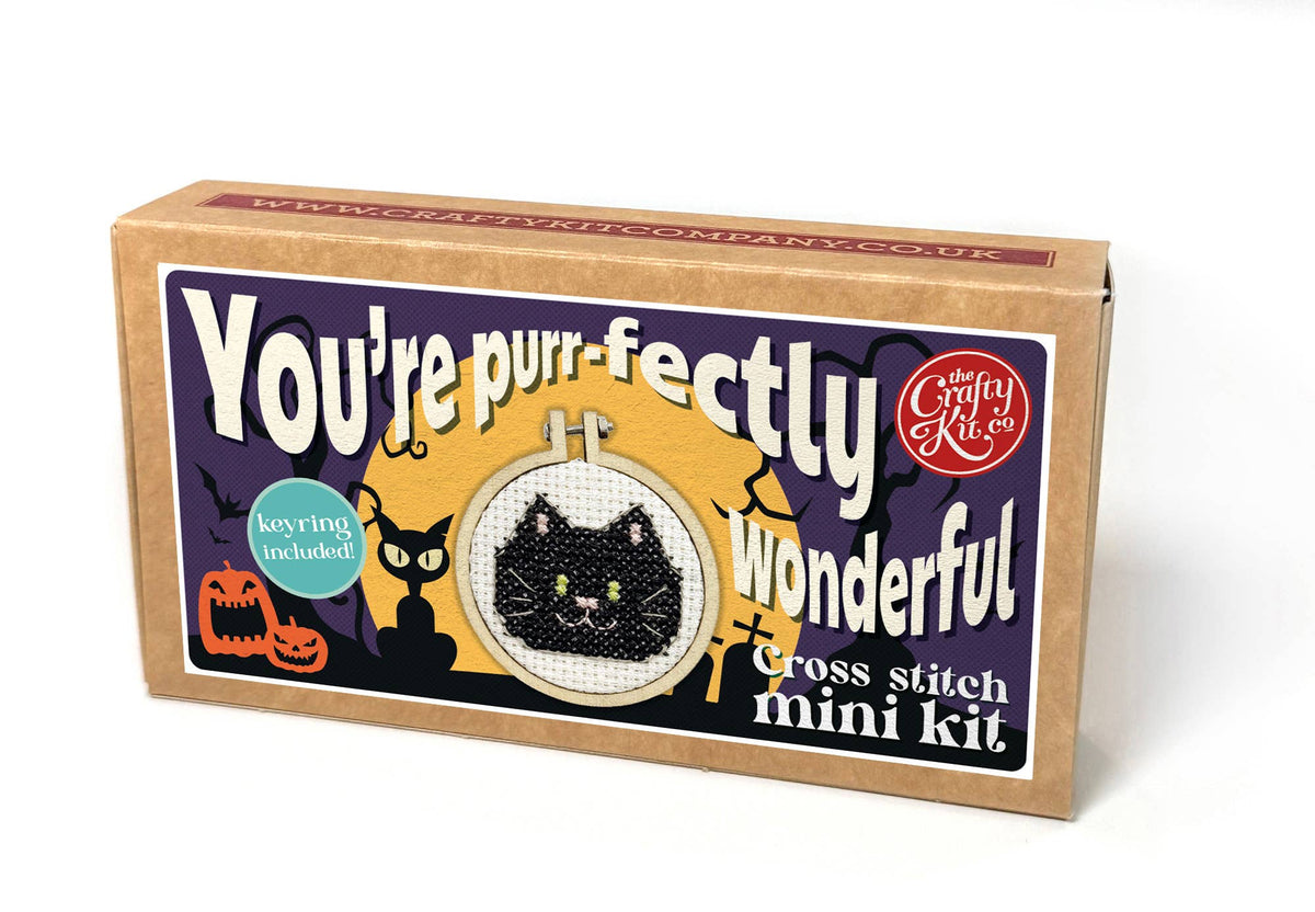 Mini Matchbox Cross Stitch Kit - You&#39;re Purr-fect