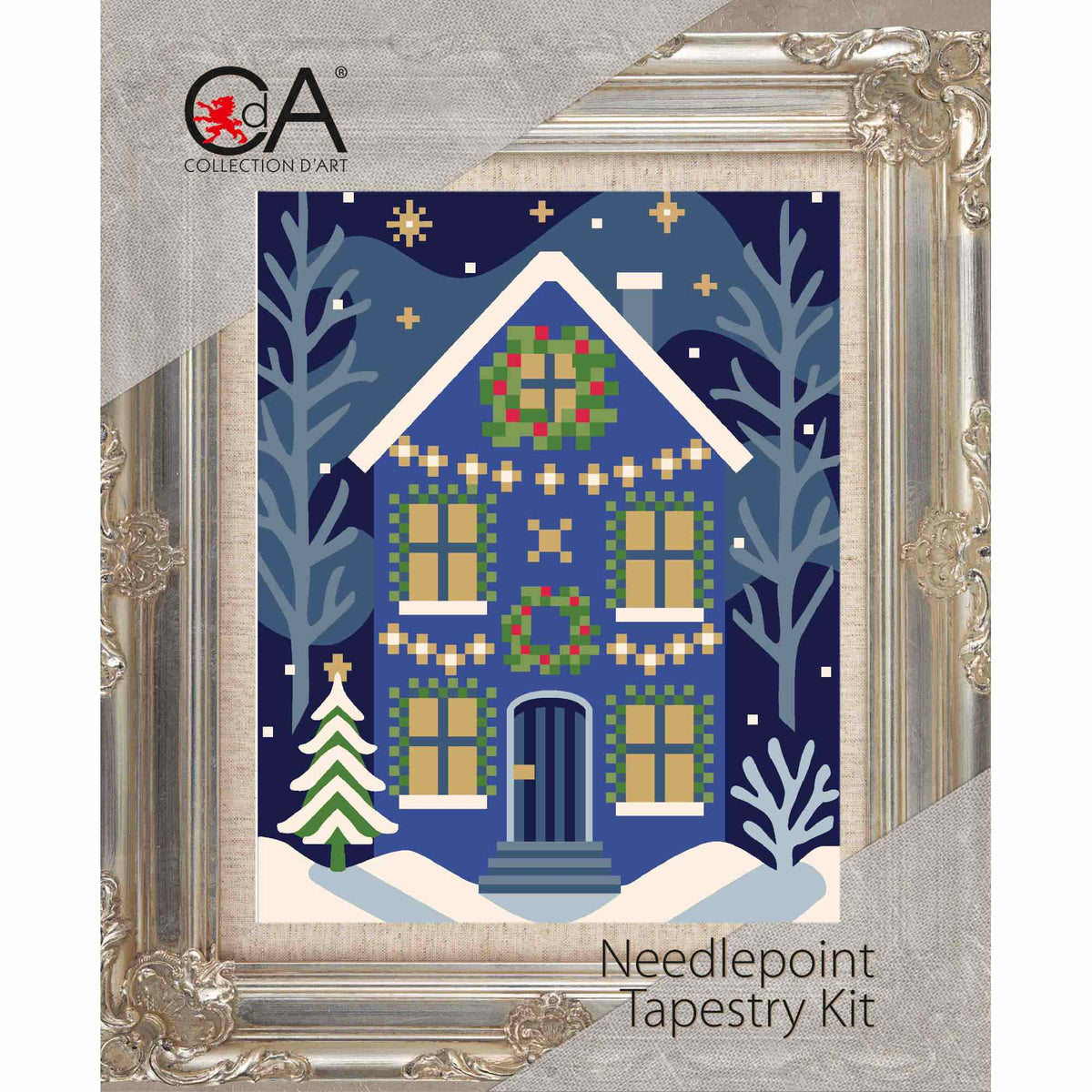 Winter Cottage Needlepoint Kit