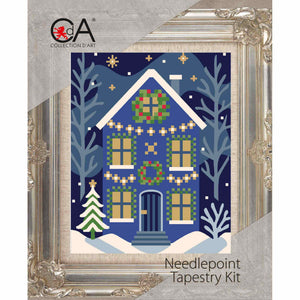 Winter Cottage Needlepoint Kit