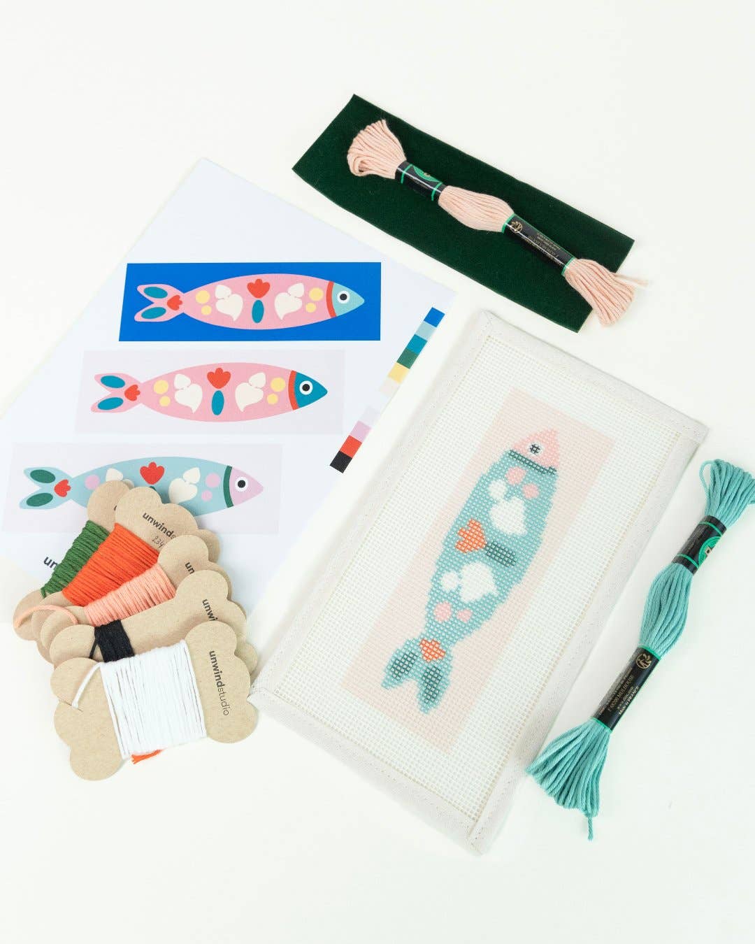 Portuguese Sardine Needlepoint Bookmark Kit