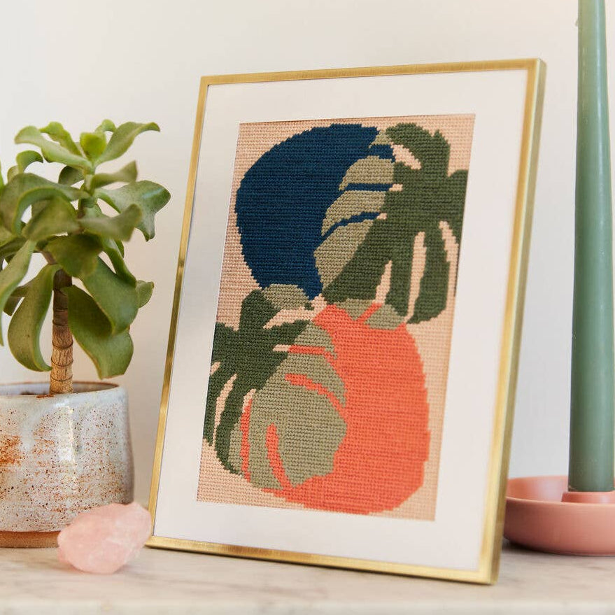 Wool and the Gang Botanical Needlepoint Kit-Stitched Modern
