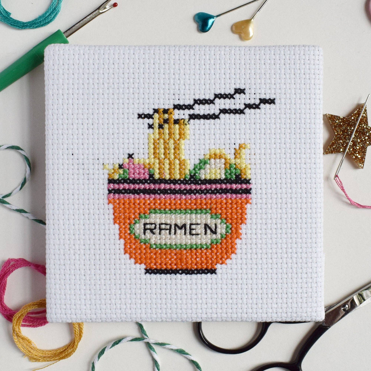 Ramen Mini Cross Stitch Kit-Stitched Modern