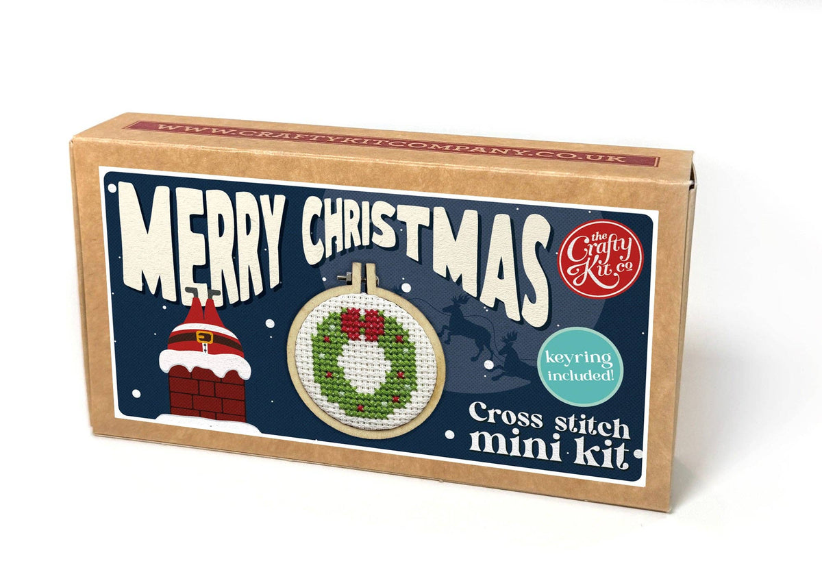 Mini Matchbox Cross Stitch Kit - Christmas Wreath