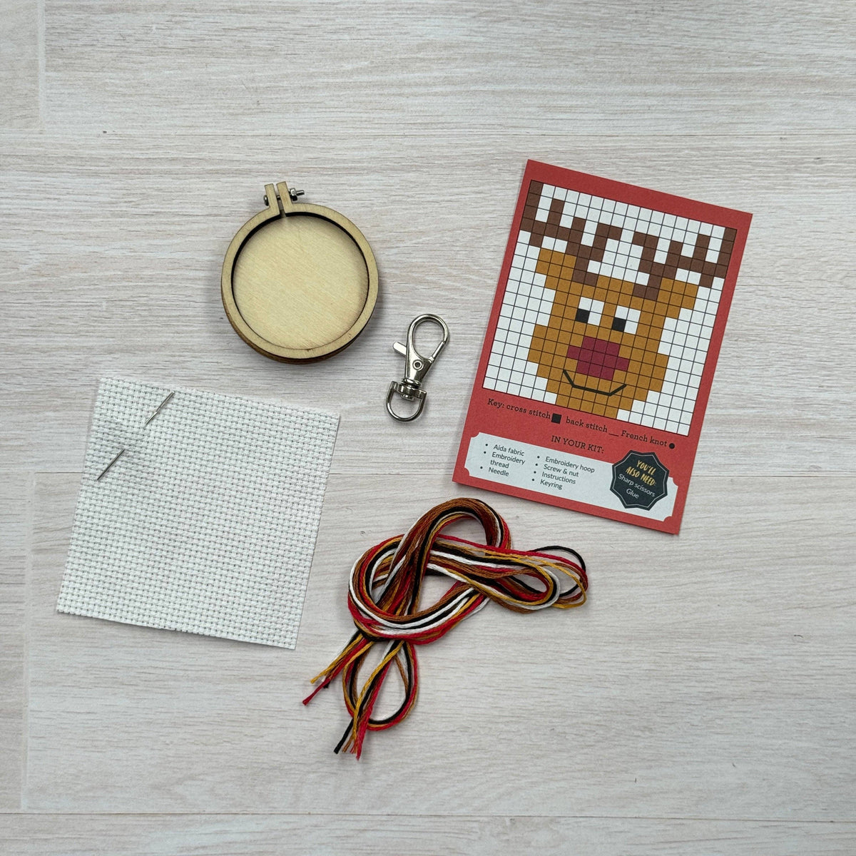 Mini Matchbox Cross Stitch Kit - Rudolph