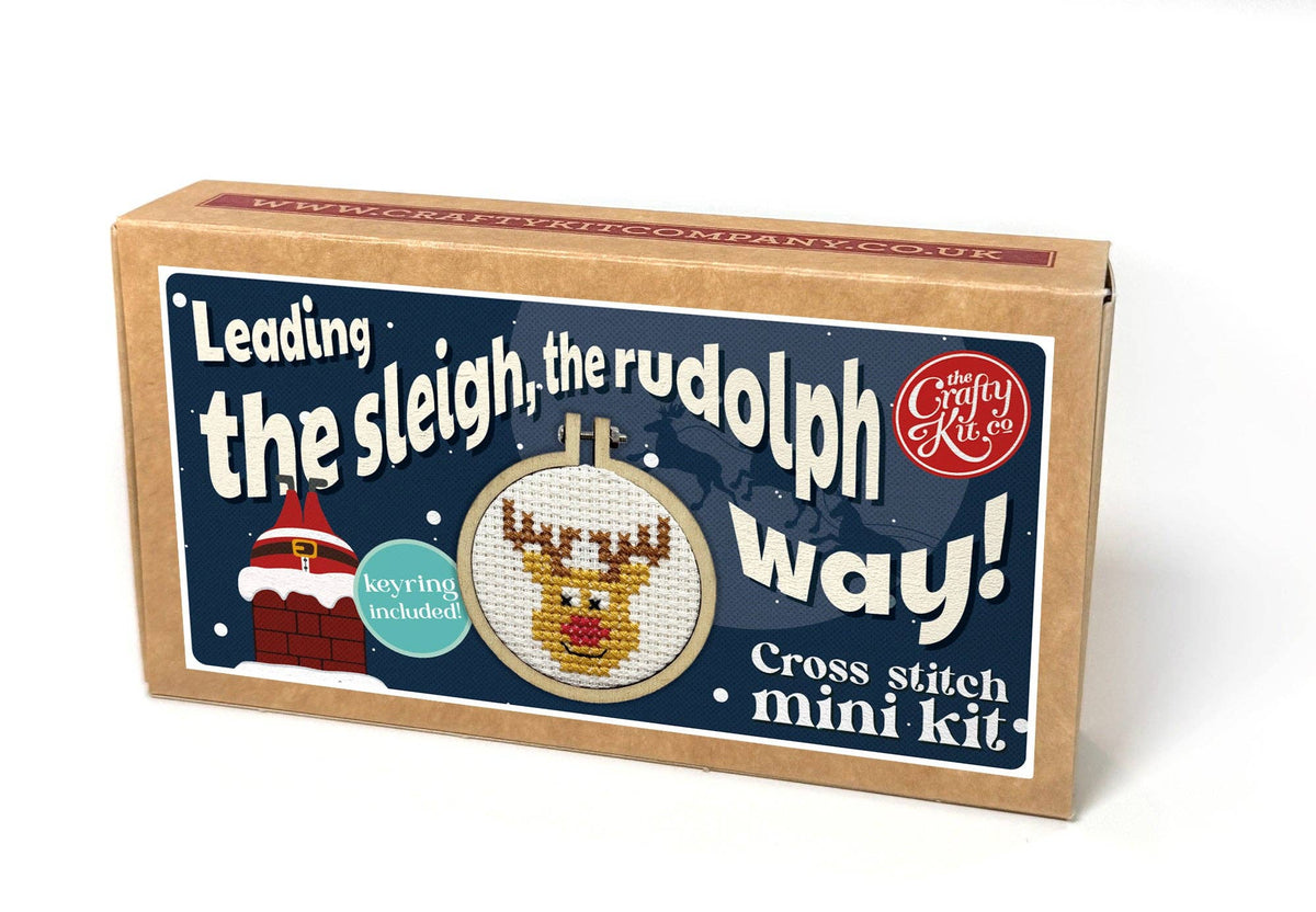 Mini Matchbox Cross Stitch Kit - Rudolph