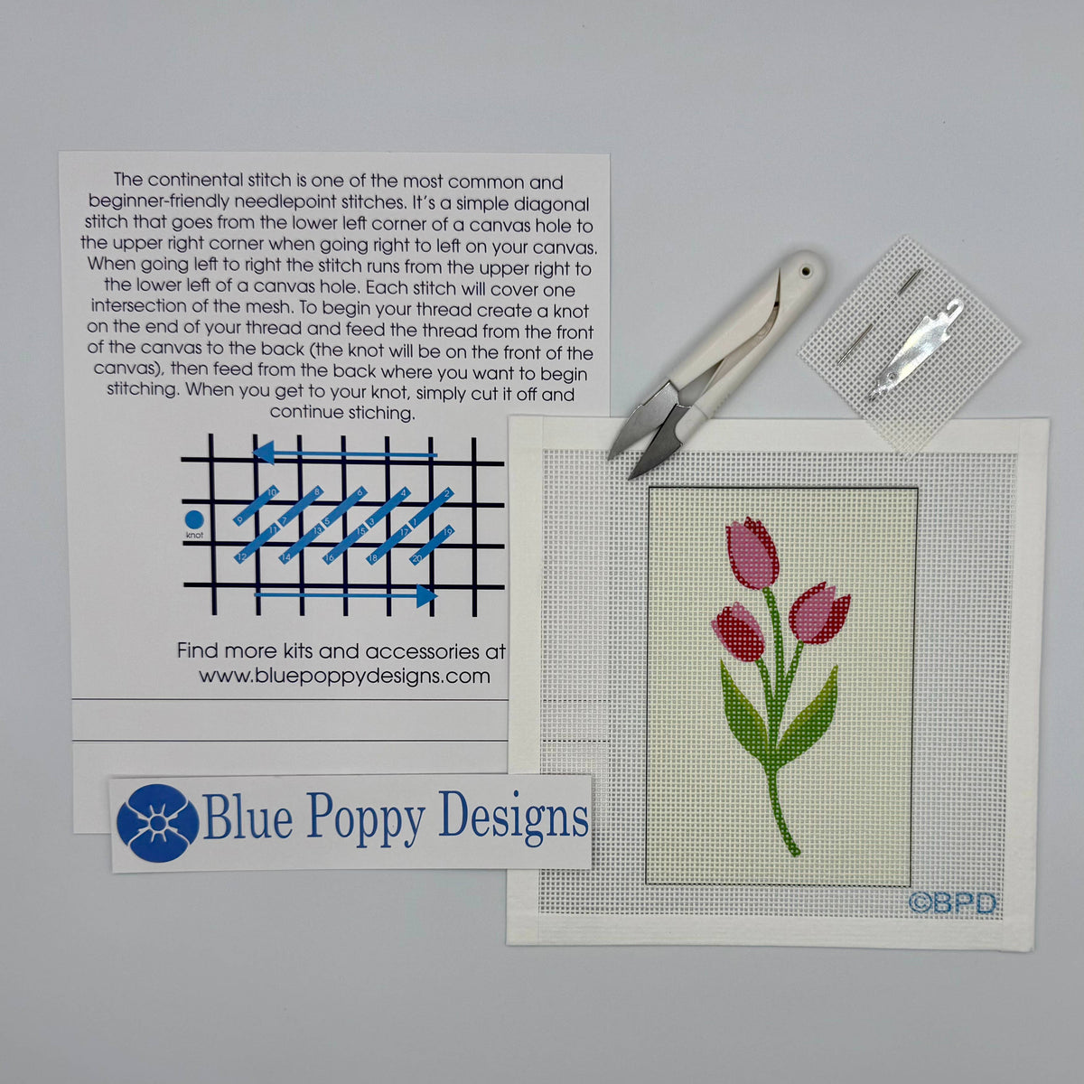 Tulips Needlepoint Kit-Stitched Modern