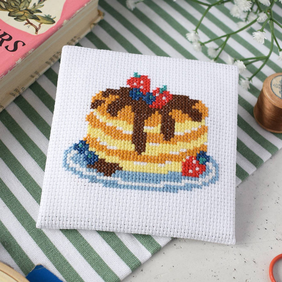 Pancakes Mini Cross Stitch Kit-Stitched Modern