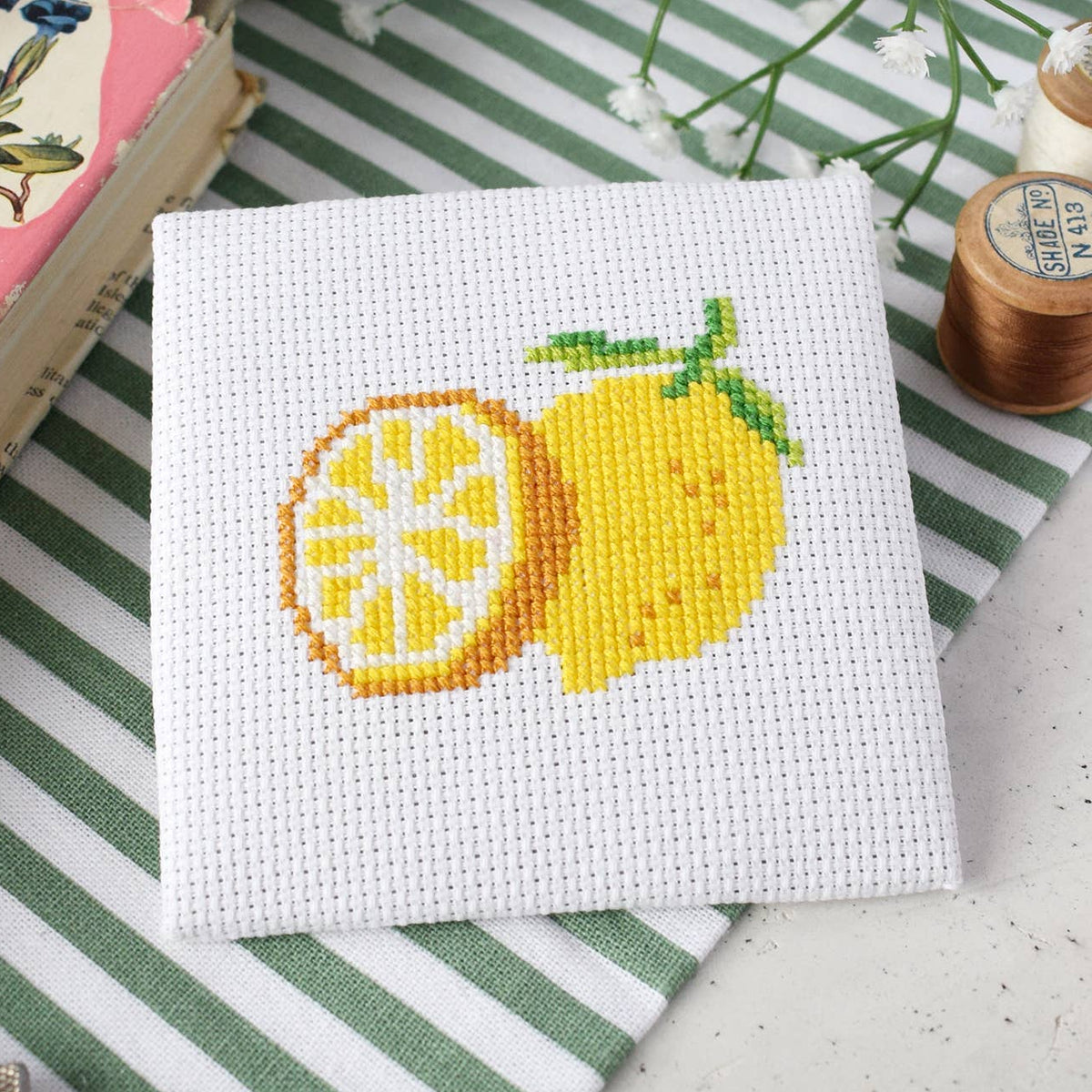Lemons Mini Cross Stitch Kit-Stitched Modern
