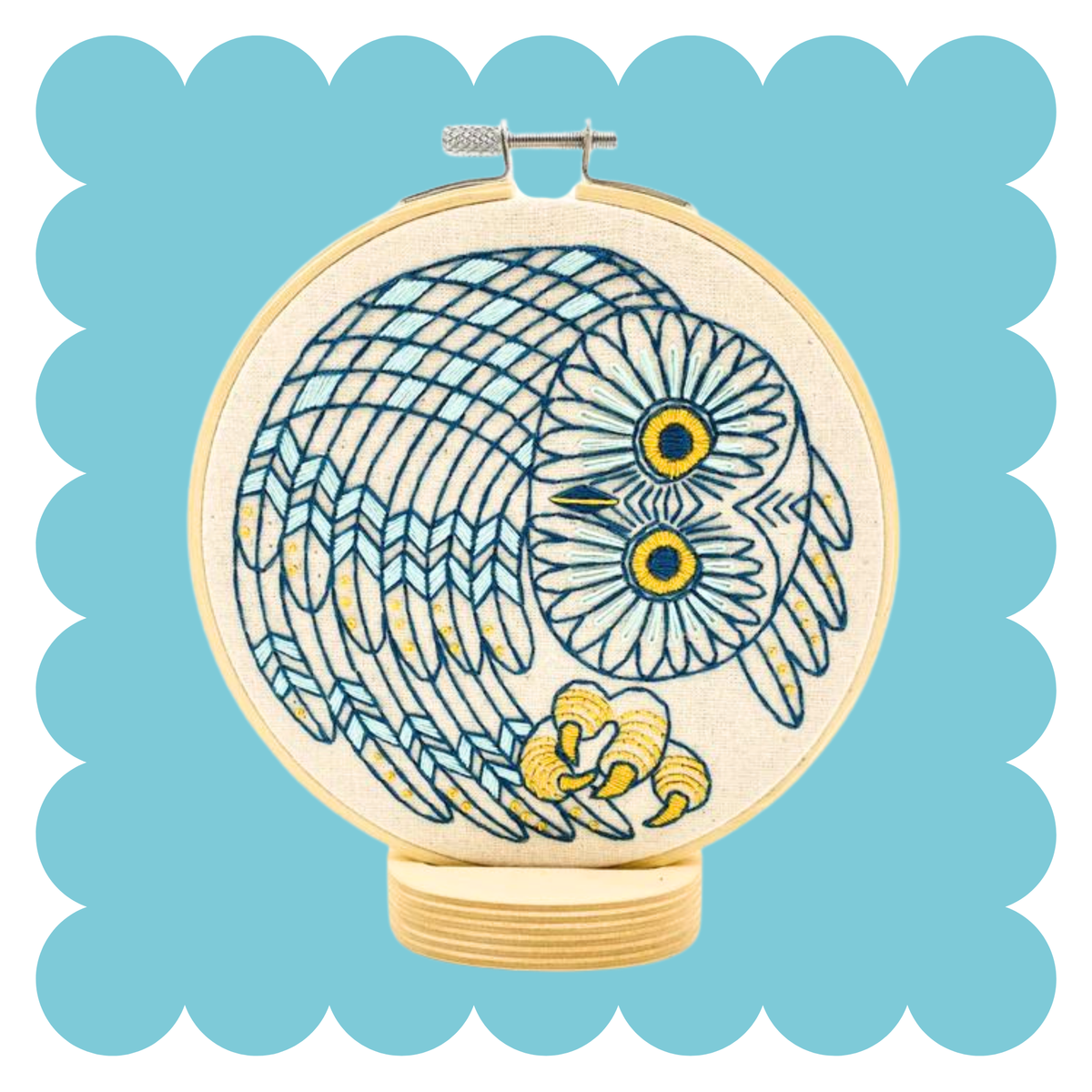 Saw Whet Owl Hand Embroidery Kit