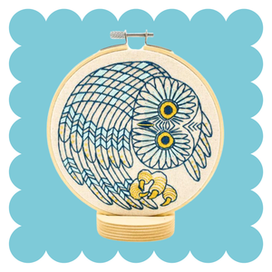 Saw Whet Owl Hand Embroidery Kit