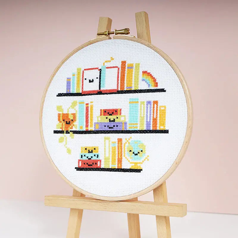 One More Chapter Bookshelf Cross Stitch Kit