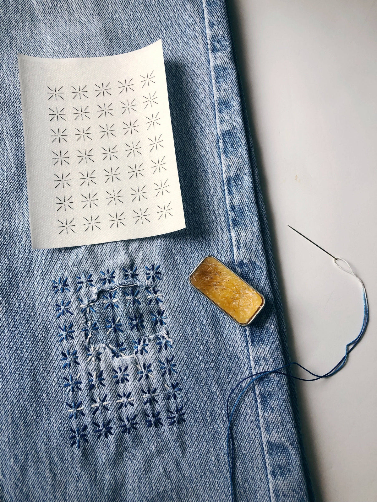 Stick & Stitch Mending Patch - Blue (Set #1)-Stitched Modern