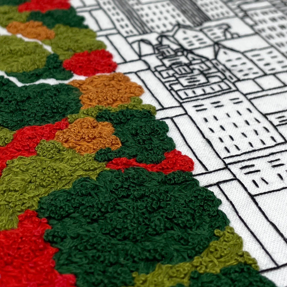 Autumn in New York Hand Embroidery Kit-Stitched Modern