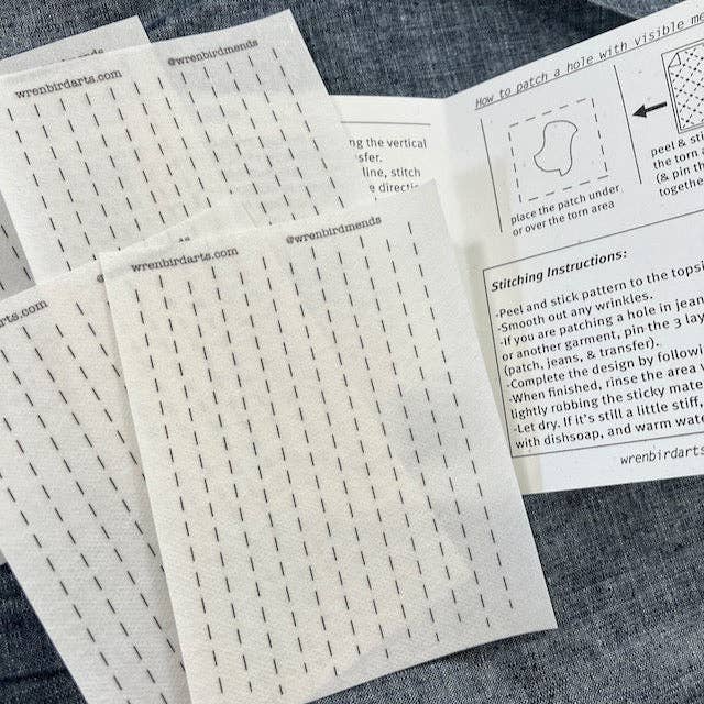 Stick & Stitch Mending Patch - Sashiko Style (Set of 4)-Stitched Modern