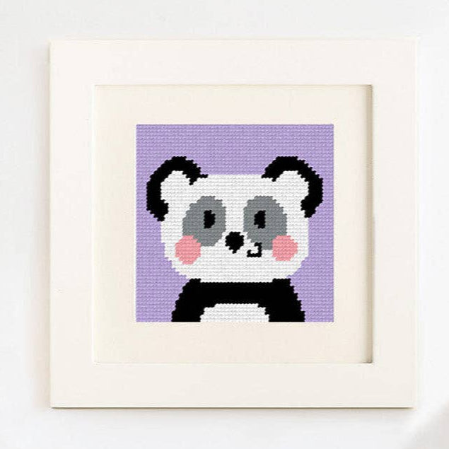 Needlepoint Kit for Kids - Pepper, the Panda-Stitched Modern