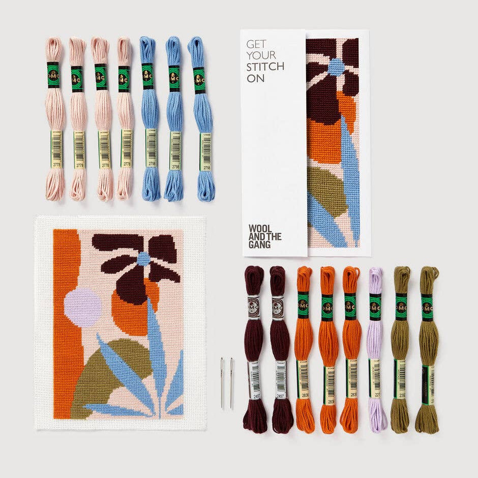 Wool and the Gang Escape Needlepoint Kit-Stitched Modern