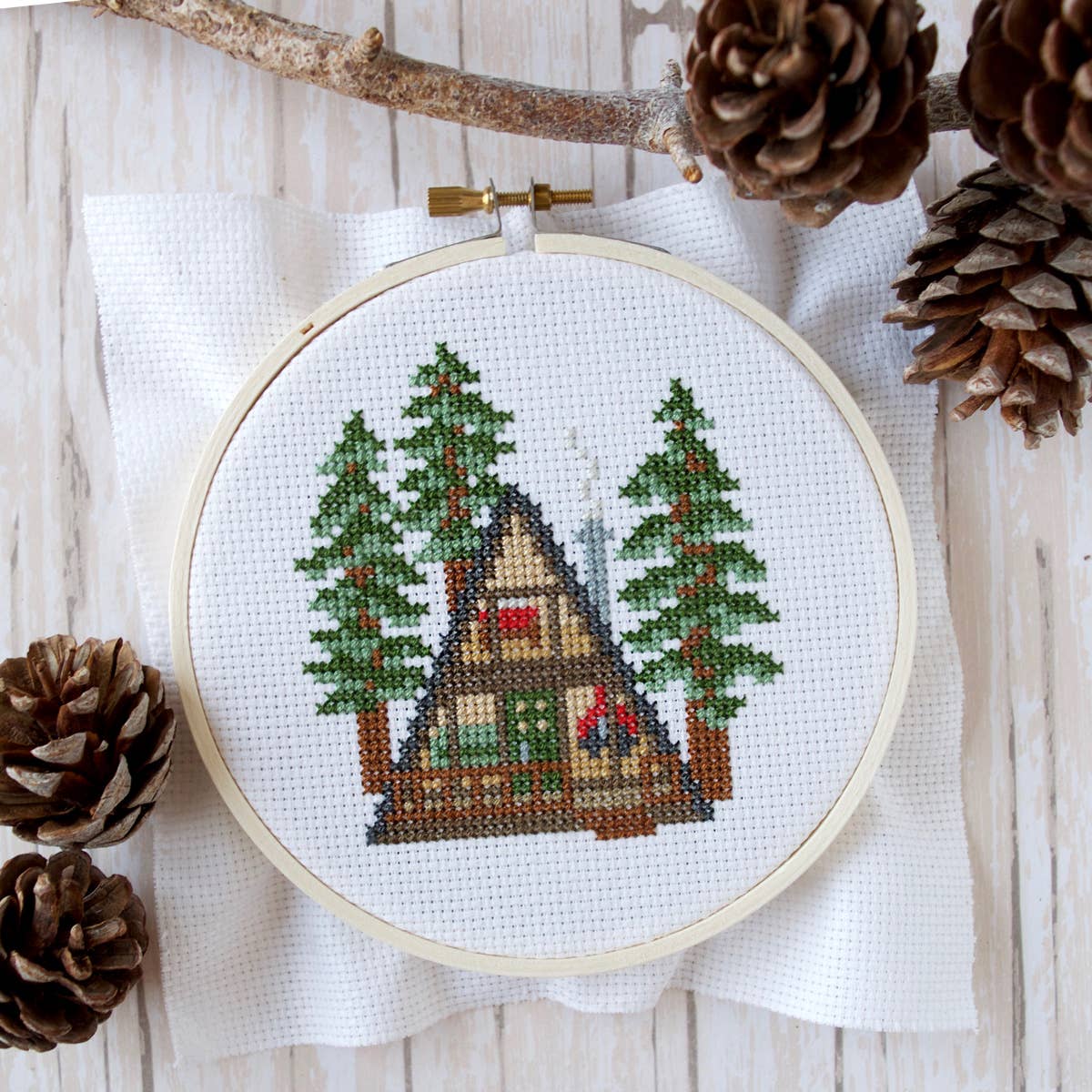 A-Frame Cross Stitch Kit-Stitched Modern